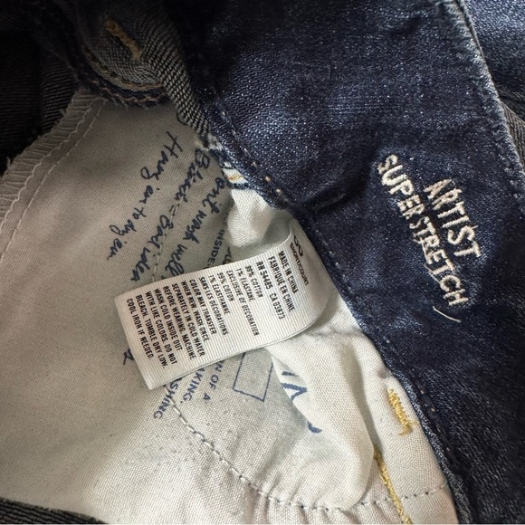 American Eagle Outfitters Artist Super Stretch Dark Blue Flare Jeans Size 00 - Picture 9 of 10